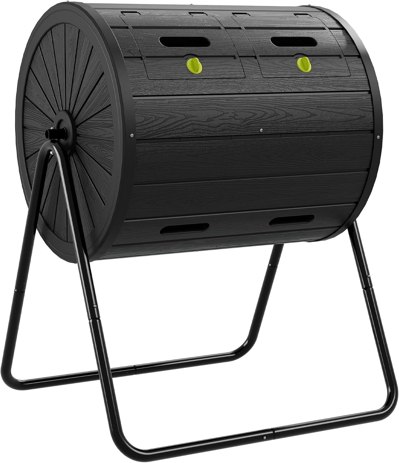 Compost Bin - Bifanuo 45 Gallonen Kompostbehälter, Doppelkammer-Kompostier-Tumbler Schwarz