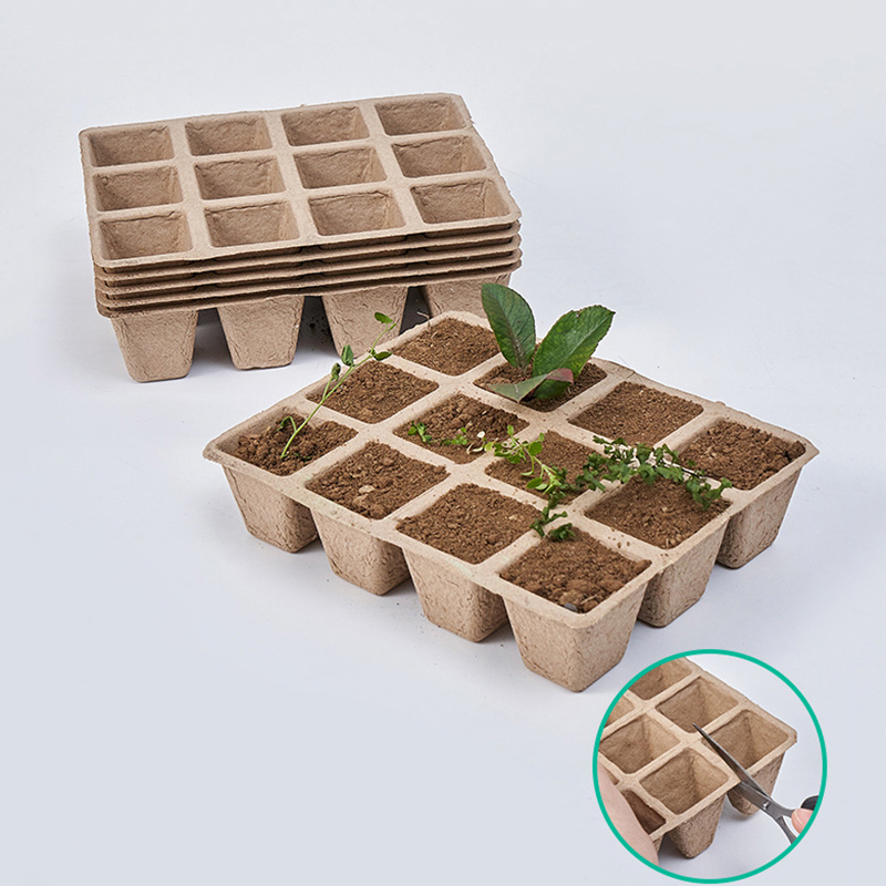 Seed Starter Tray - 5Pcs 12-Loch Pflanze Kindergarten Tablett Zellstoff
