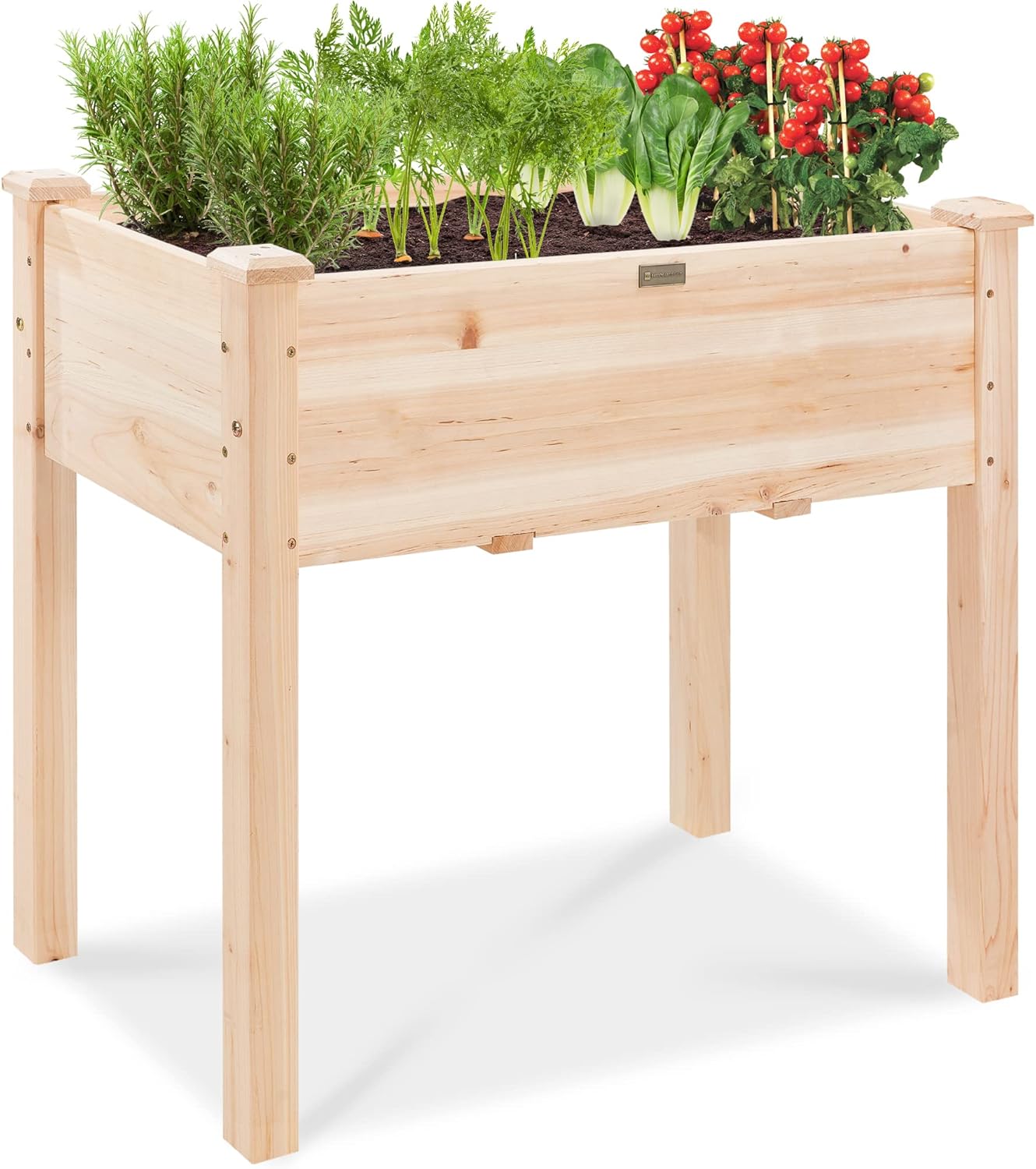 Raised Garden Bed - 34x18x30 Zoll Hochbeet, Erhöhter Holz-Pflanzkastenständer für