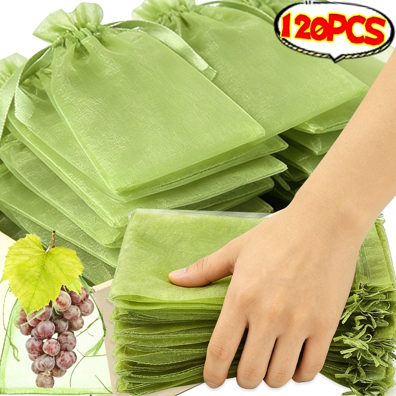 Grow Bag - 10/120x Organza-Obstschutzbeutel Gartenpflanzen-Netzbeutel gegen Vögel Trauben-Netzbeutel