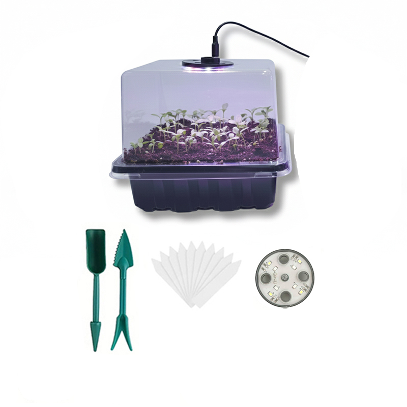 Grow Light Led - 1/2/3er-Pack 12/24/36-Zellen Saatgut-Keimschale mit 8 LED-Wachstumslampen