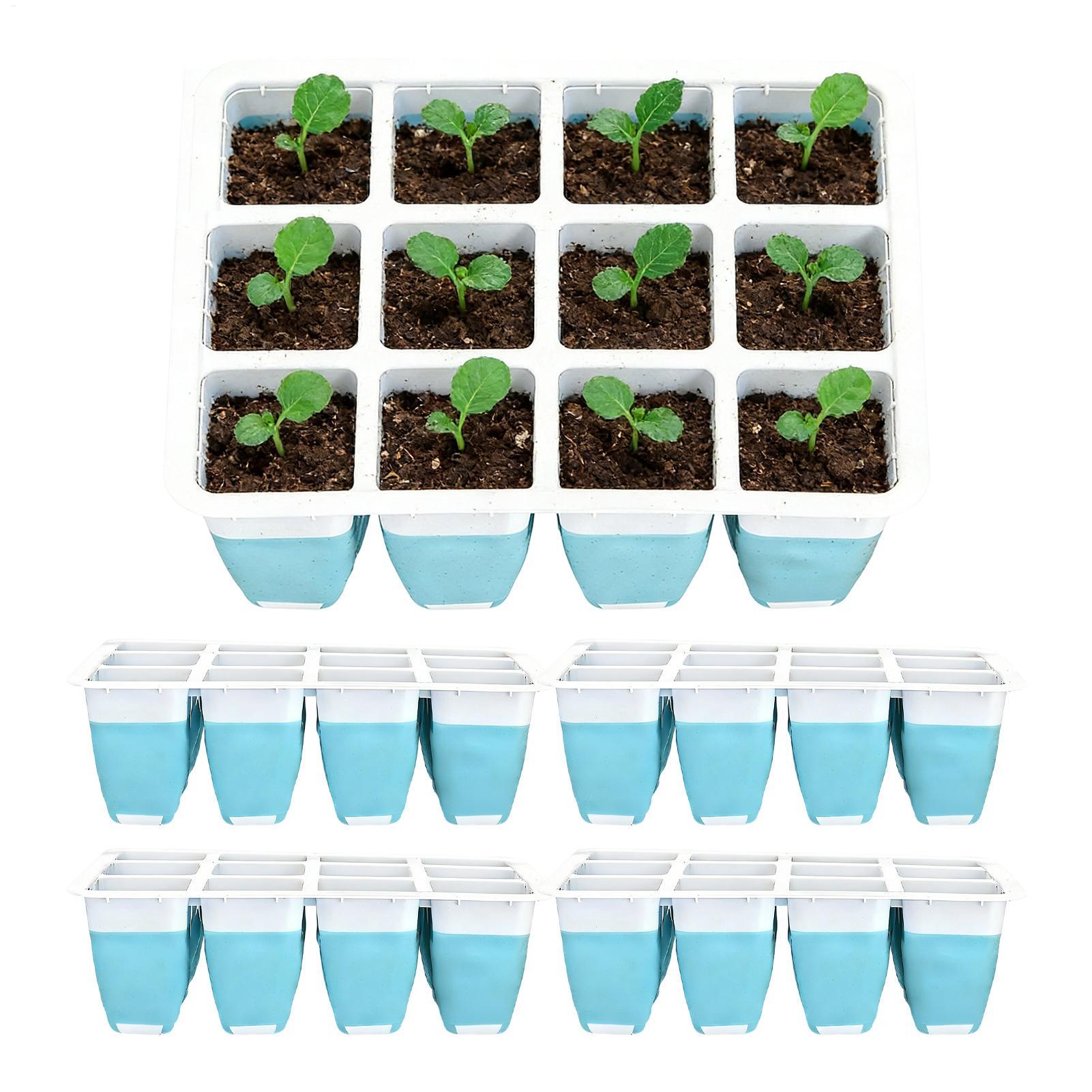 Seed Starter Tray - 5er-Pack Silikon-Anzuchtschalen mit 60 Zellen, Wiederverwendbare