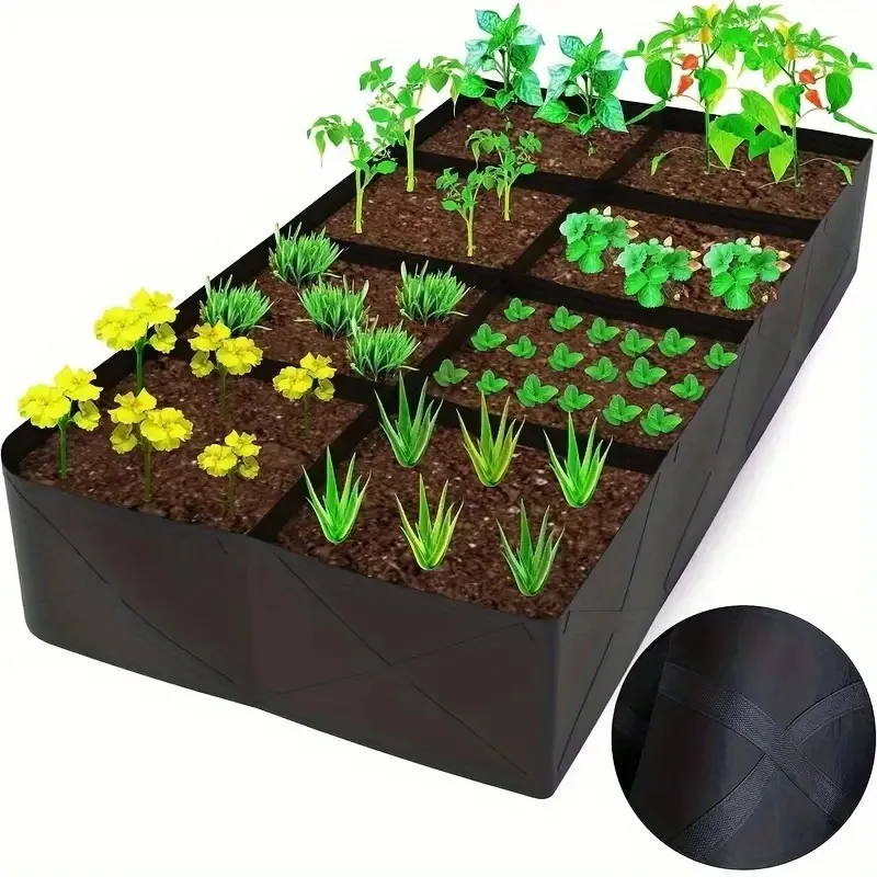 Seed Starter Tray - 128 Gallonen Pflanzbeutel, Anzuchtbett, Mehrfach-Blumentopf, Rechteckiger