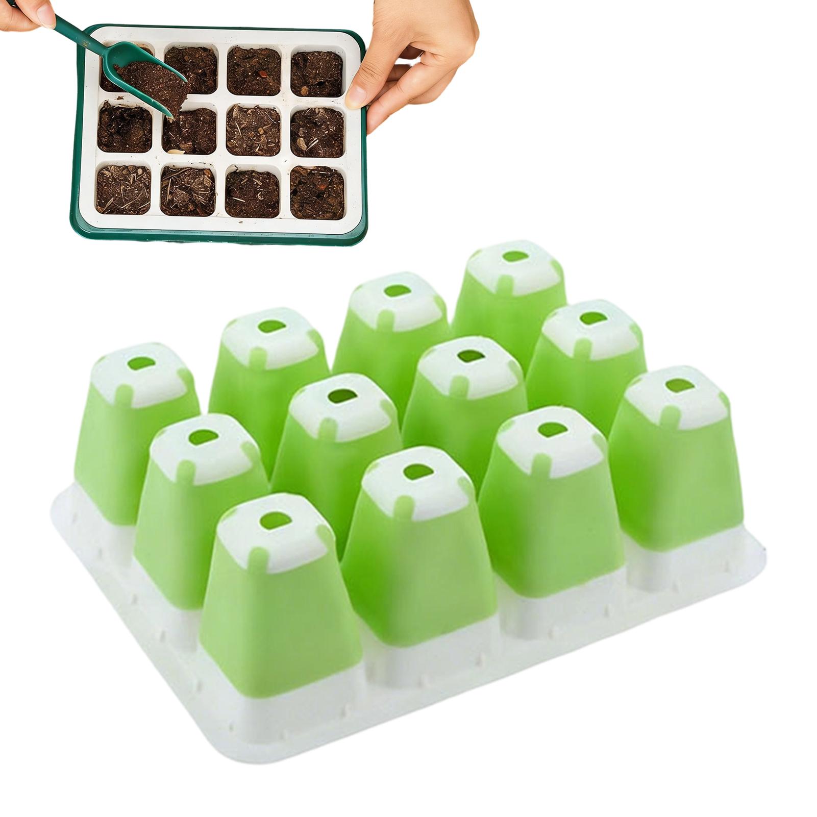 Seed Starter Tray - Setzling-Anzuchtschalen, Anzuchtset mit 12 Zellen, Wiederverwendbare