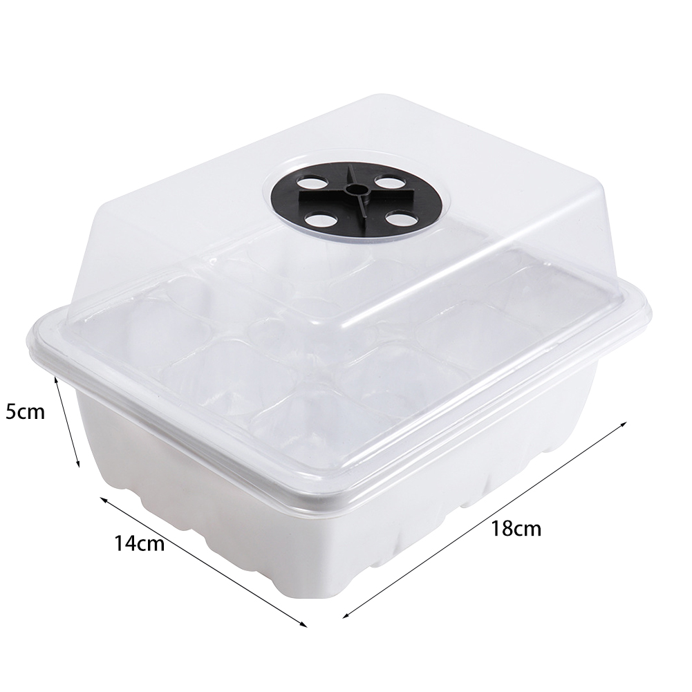 Seed Starter Tray - 12-Loch Anzuchtschale mit Feuchtigkeitskuppel Pflanzenkeimungs-Anzuchtschale Sukkulenten-Vermehrungsschale