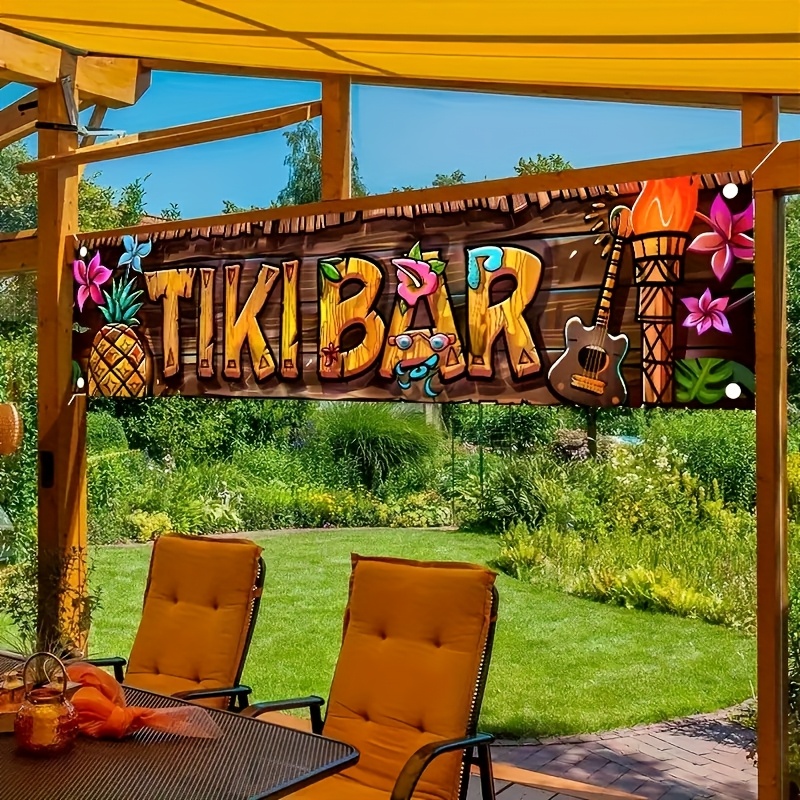 Indoor Herb Garden - Tiki-Bar-Banner, tropisches hawaiianisches Strand-Thema, Party-Dekoration, Vinyl-Hintergrund
