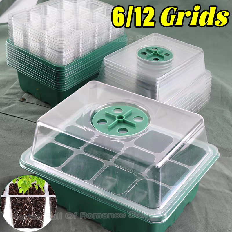 Seed Starter Tray - Anzuchtschalen-Set für Pflanzenanzucht mit verstellbarer Feuchtigkeitskuppel