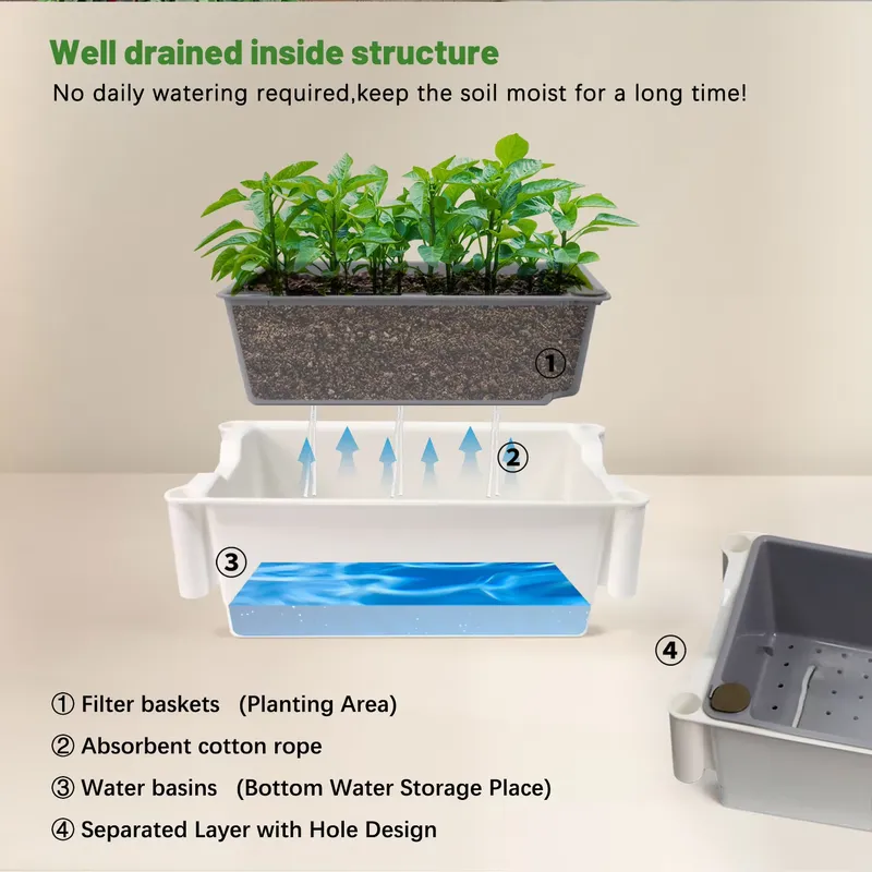 Beweglicher Vertikaler 3-Ebene – Self Watering Planter Bewertung und Preis