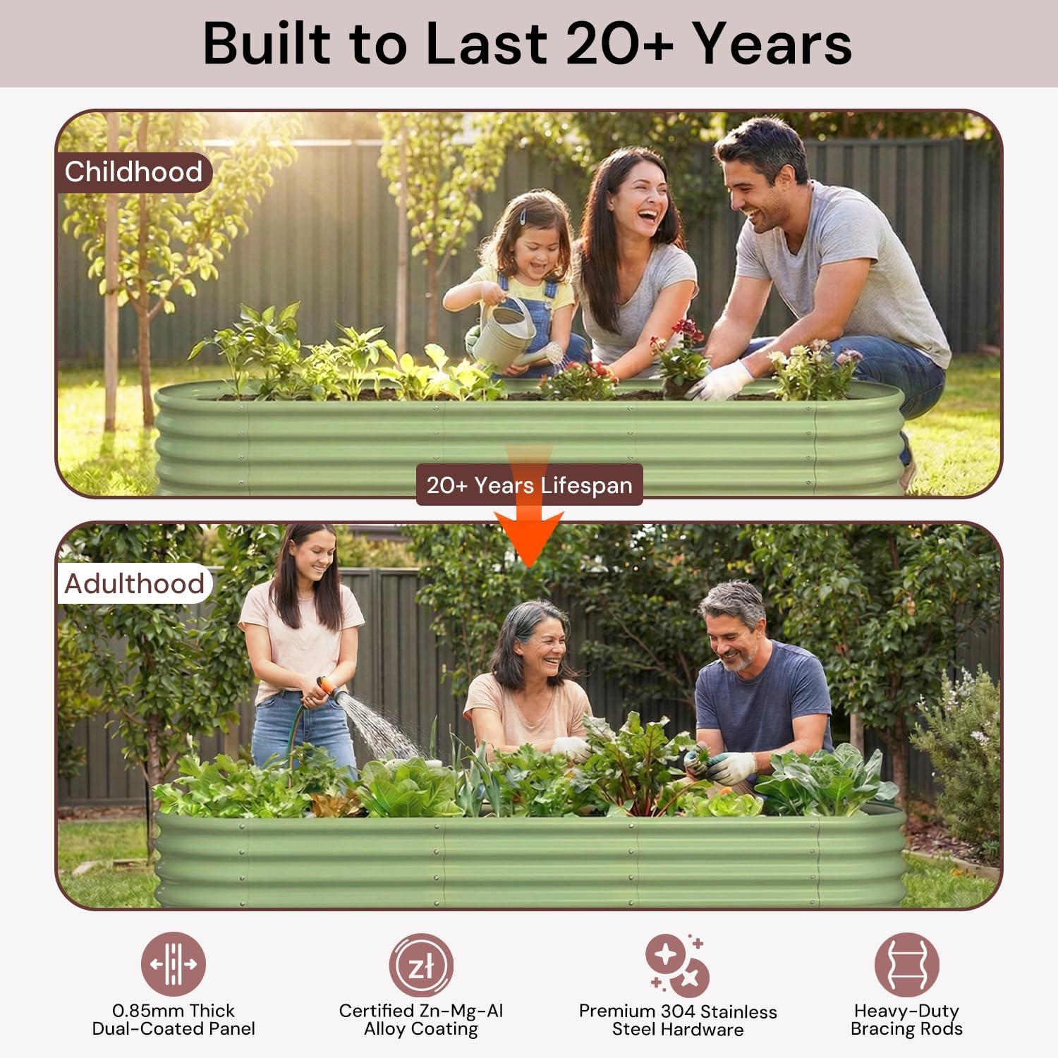 Verzinktes Hochbeet 8x4x1 ft,  – Raised Garden Bed Bewertung und Preis