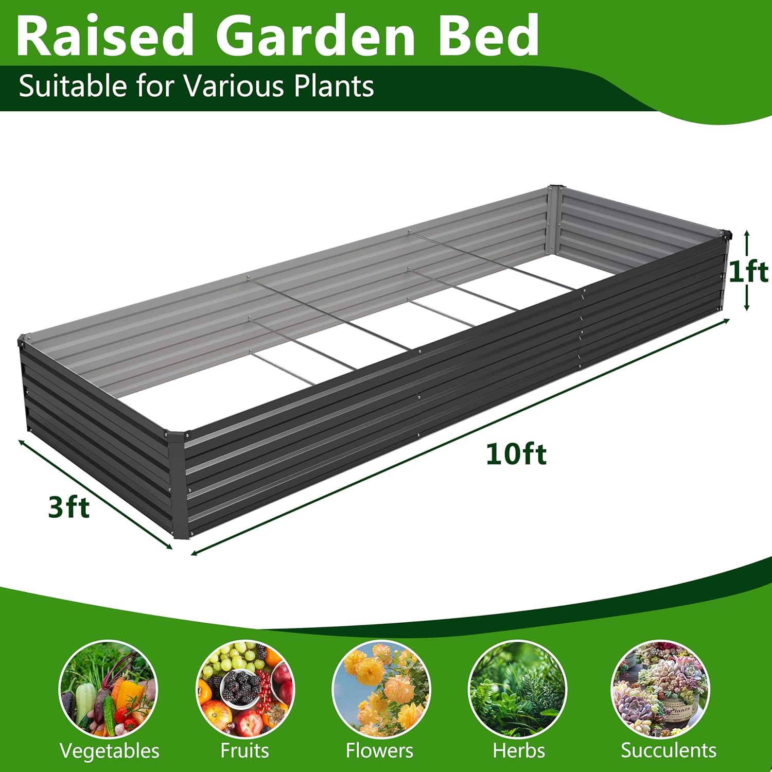 2er-Set 10x3x1ft Verzinktes Ho – Raised Garden Bed Bewertung und Preis